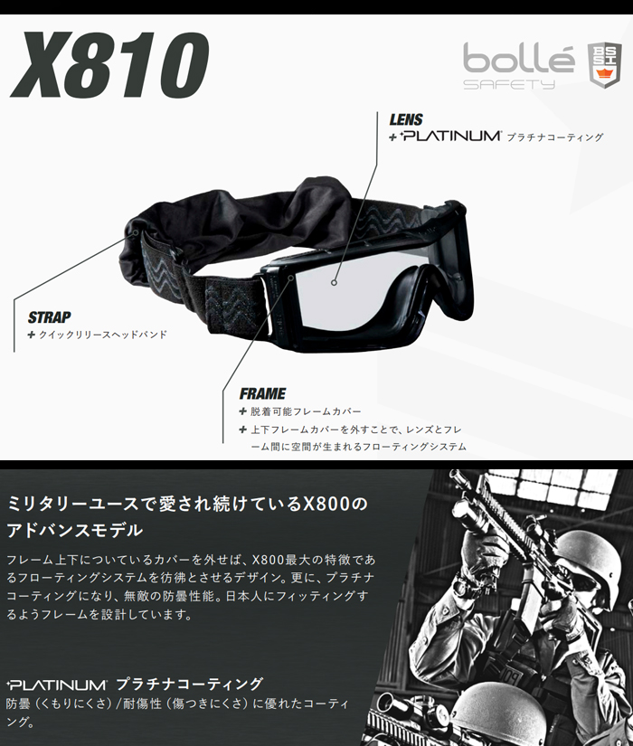 【新品】bolle　X810 JAPAN FIT　タクティカルゴーグル　サバゲー